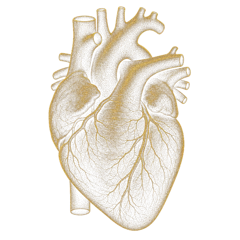 Original gold cardiac artwork